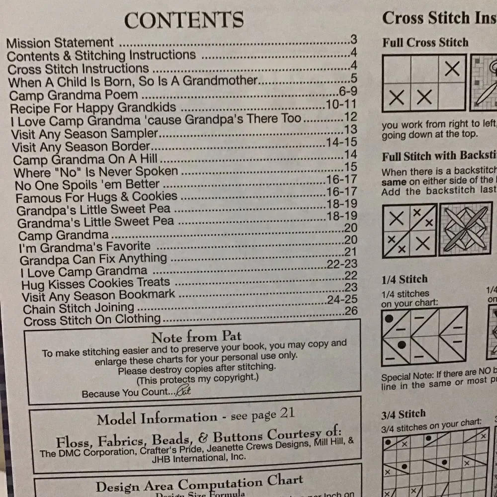 Camp Grandma Cross Stitch Booklet‎